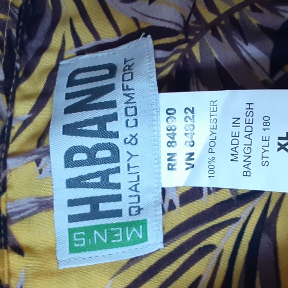 HABAND YELLOW AND GRAY FLORAL HAWAIIAN SHIRT, XL - Picture 4 of 10